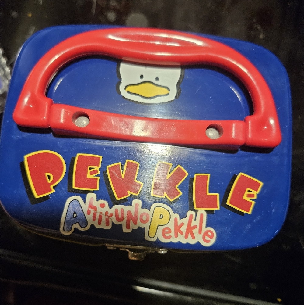Sanrio Pekkle Tin Box With Clasp Closure And Handle From 1996